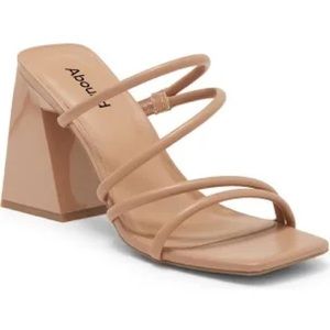 Abound Austyn Patent Strappy Block Heel‎ Sandals Nude Beige Neutral Size 11M
